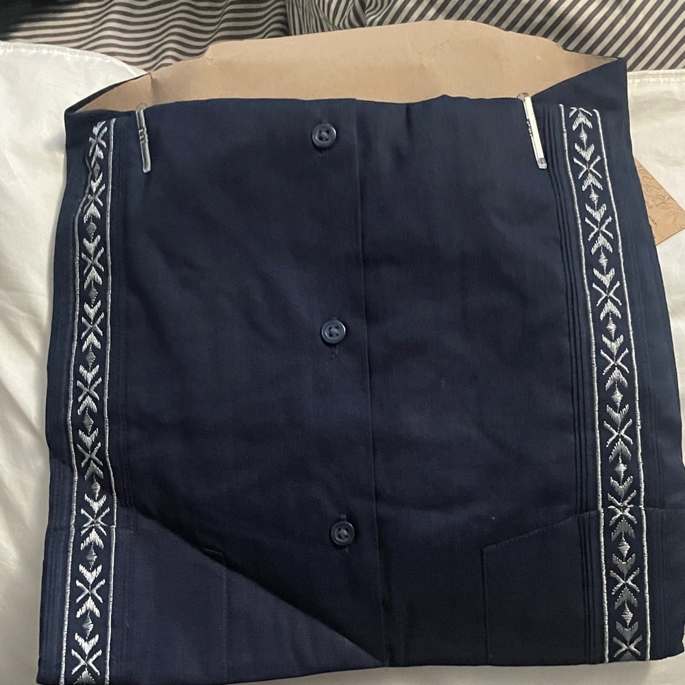 Texas standard tejas guayabera navy - Picture 2 of 2